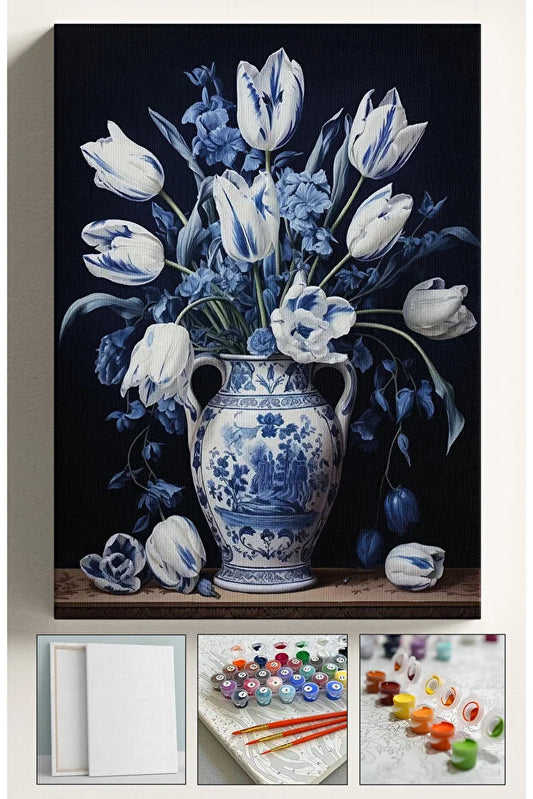 Sayılarla Boyama Seti MAVİ VAZO 40X50 Cm